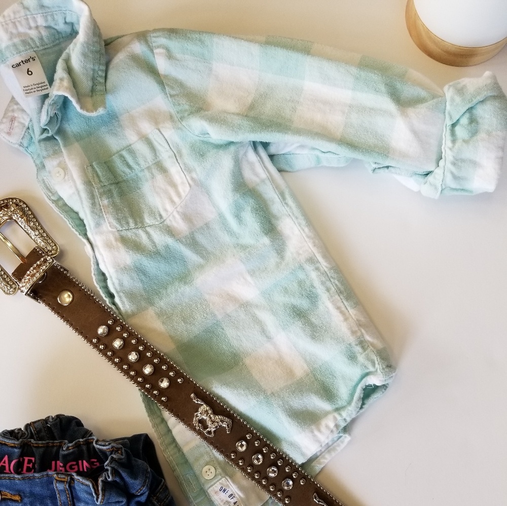 Carters mint flannel shirt